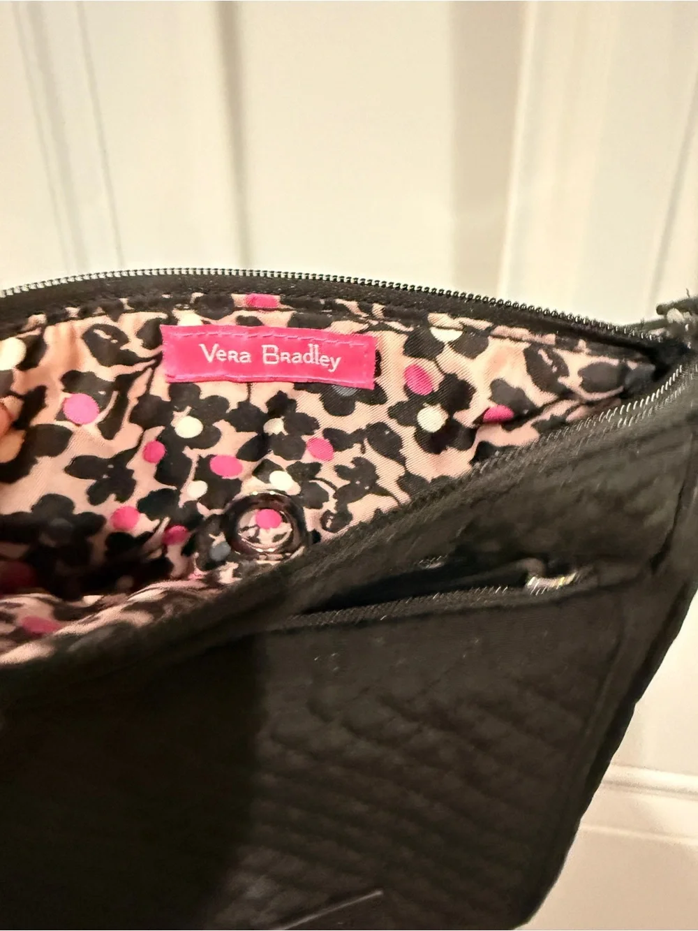 Vera Bradley Black Quilted Messenger Crossbody